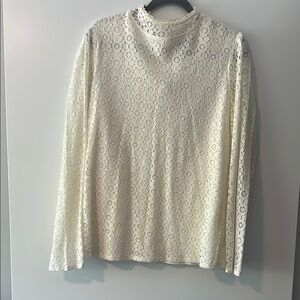 Banana republic Cream lace Long Sleeve Blouse